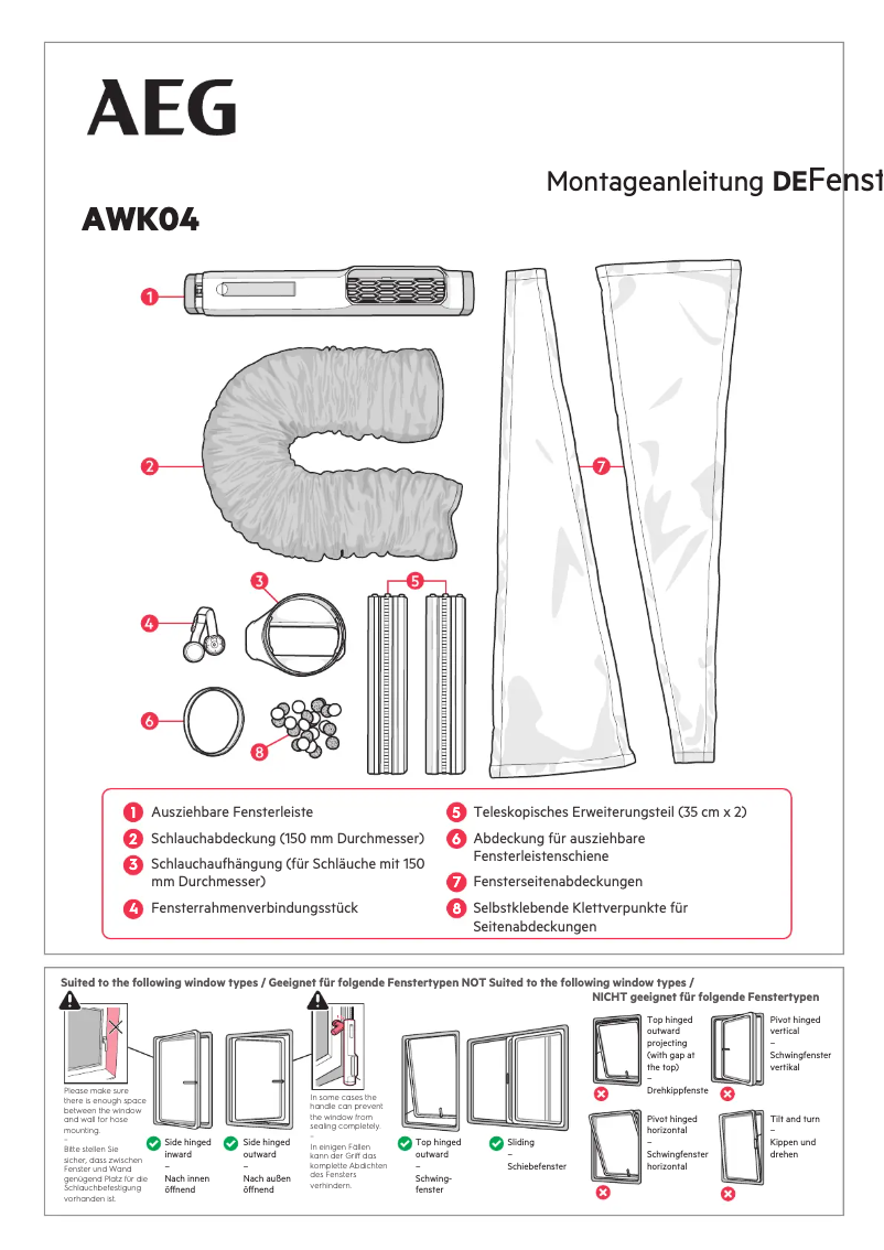 Page n°1 - Instructions / montage AEG AWK04