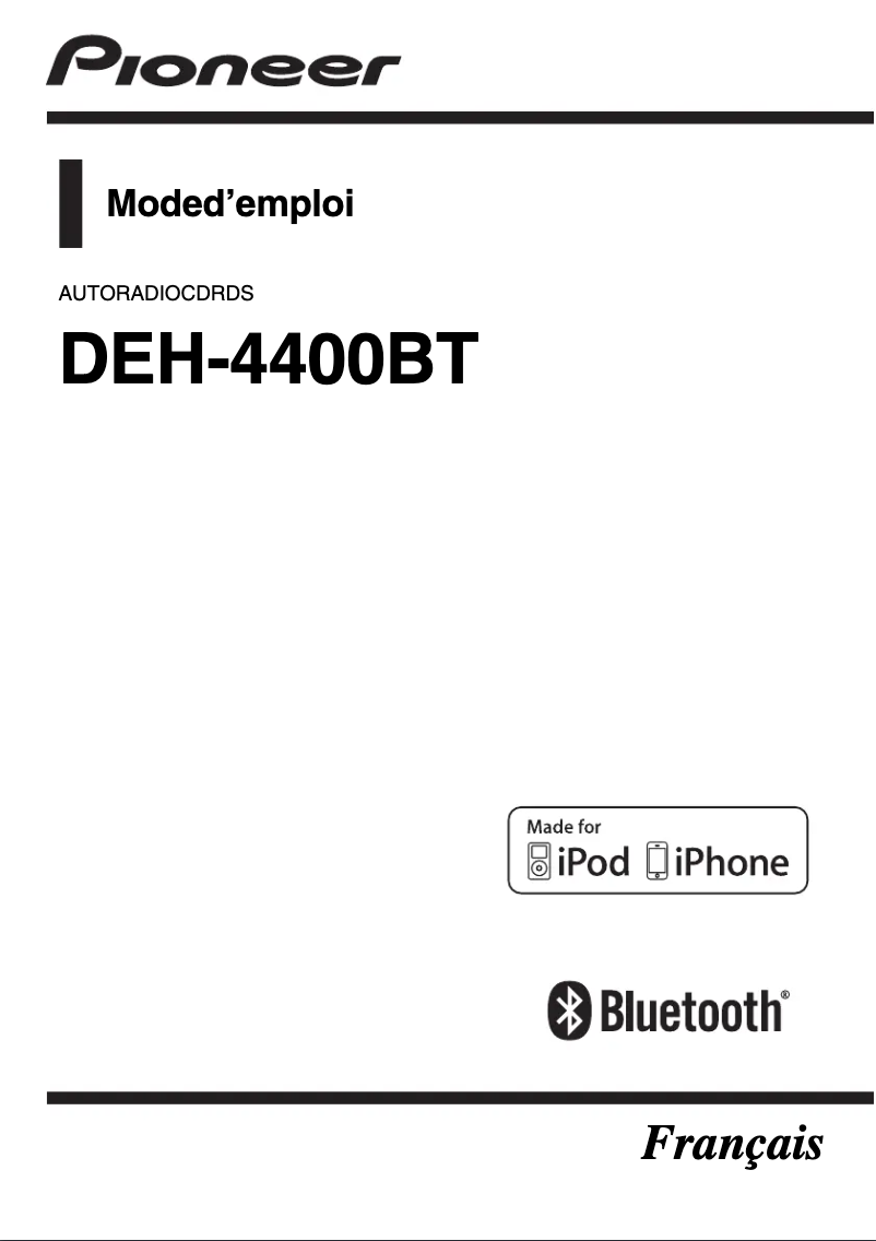 Image de la première page du manuel de l'appareil DEH-4400BT