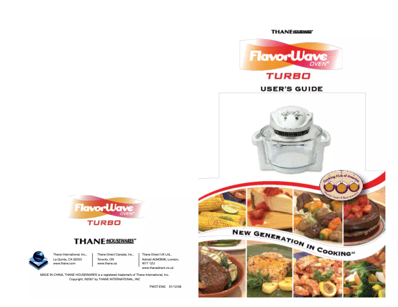 Page n°1 - Manuel utilisateur Thane Flavorwave Turbo