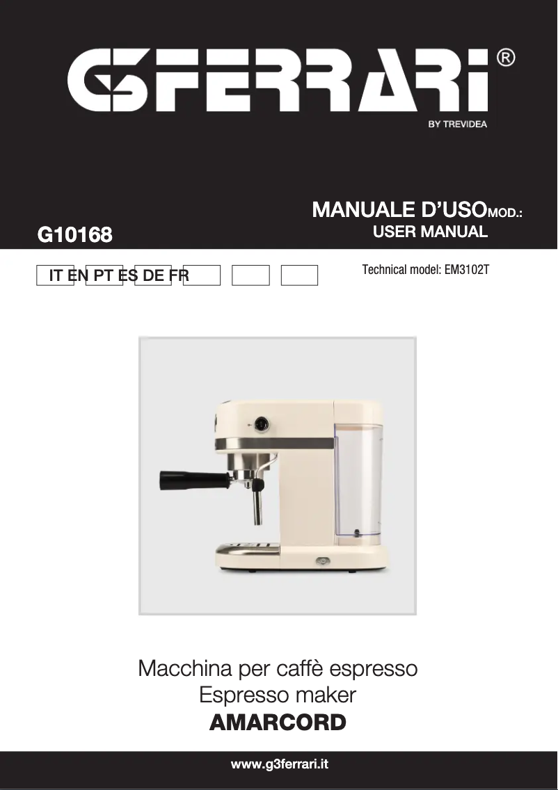 Page 1 de la notice Manuel utilisateur G3 Ferrari Amarcord G10168