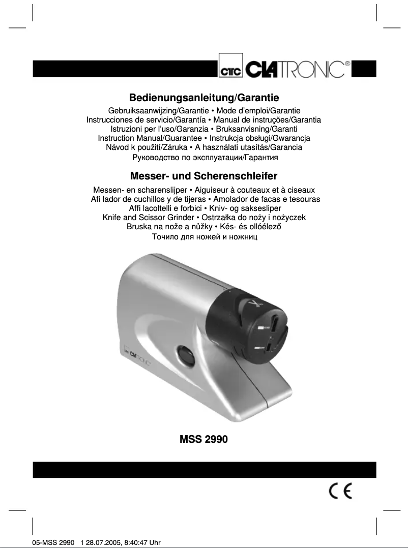 Page 1 de la notice Manuel utilisateur Clatronic MSS 2990