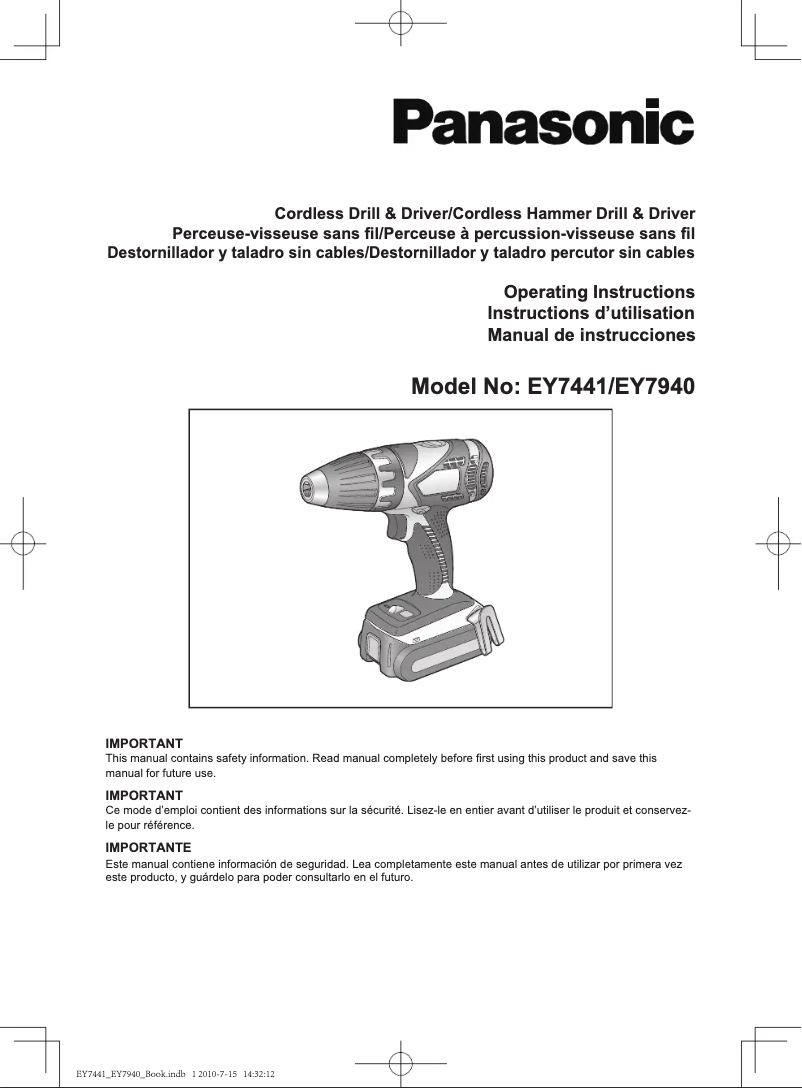 Imagen de la primera página del manual del dispositivo EY7940LR2S
