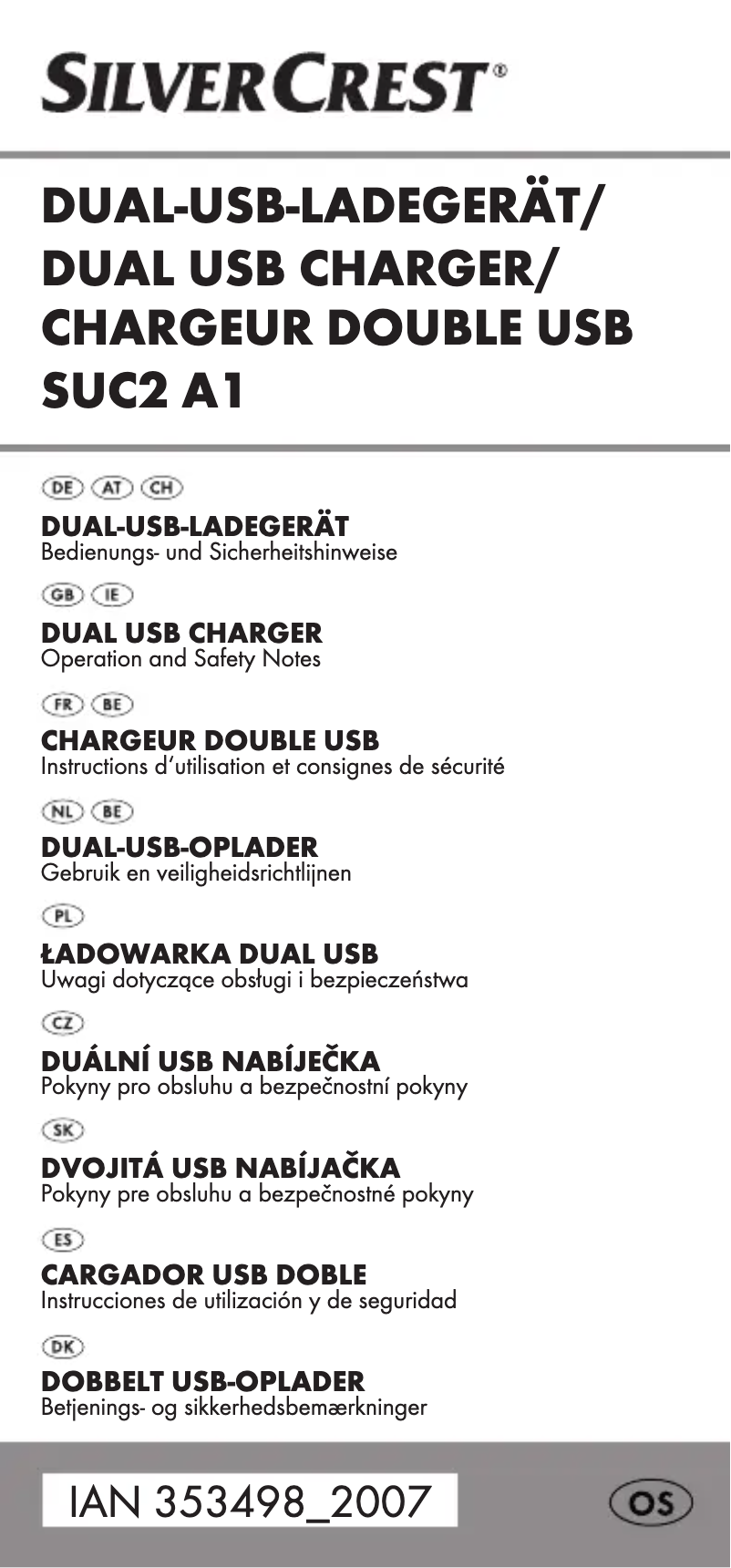 Page 1 de la notice Manuel utilisateur SilverCrest SUC2 A1