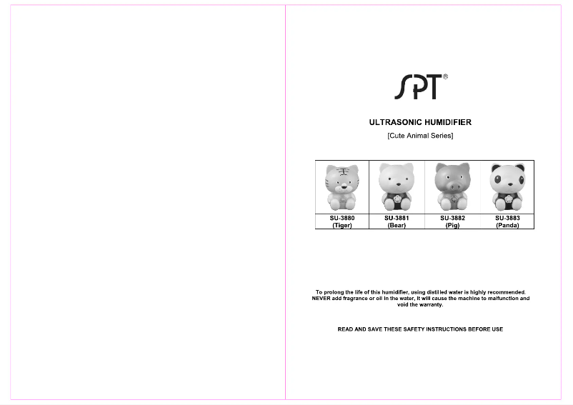 Image de la première page du manuel de l'appareil SU-3883