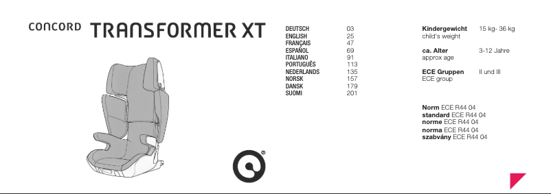 Page n°1 - Manuel utilisateur Concord Transformer XT