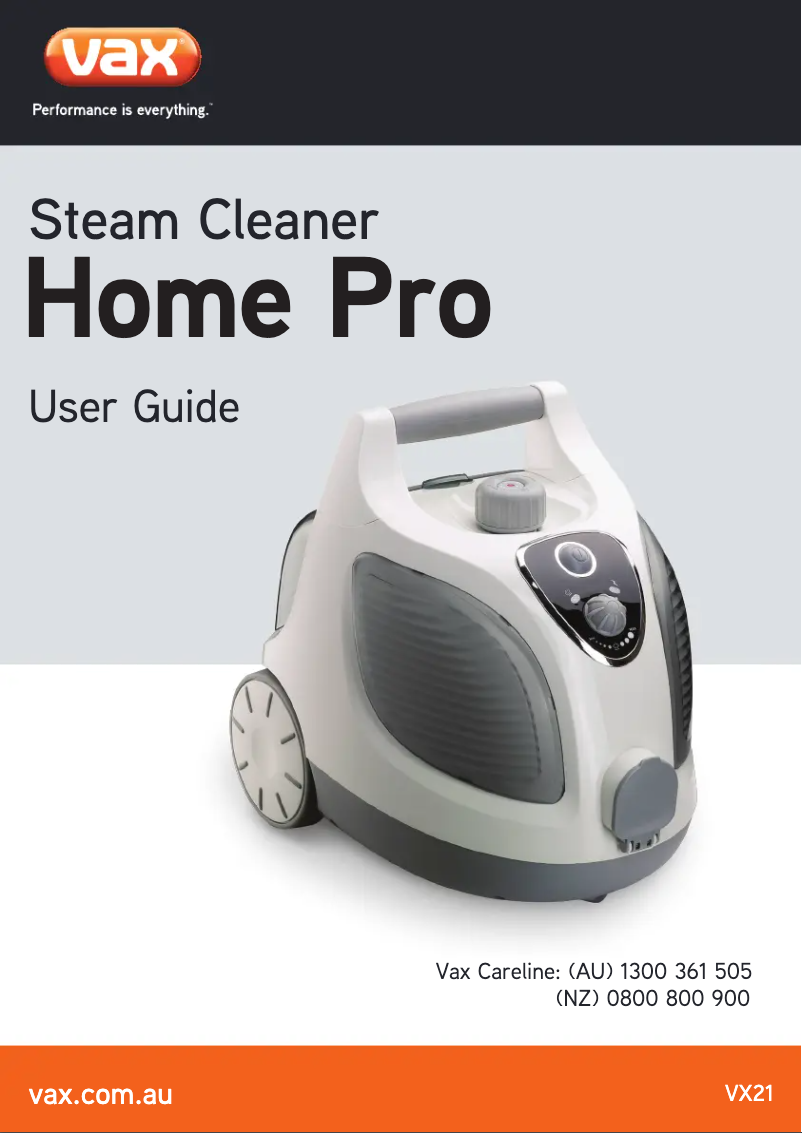 Image de la première page du manuel de l'appareil Home Pro VX21