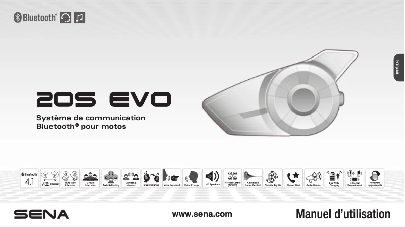 Page 1 de la notice Manuel utilisateur Sena 20S EVO
