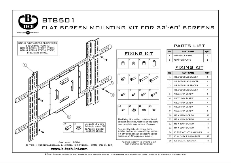 Página 1 del manual Manual de usuario B-Tech BT8501