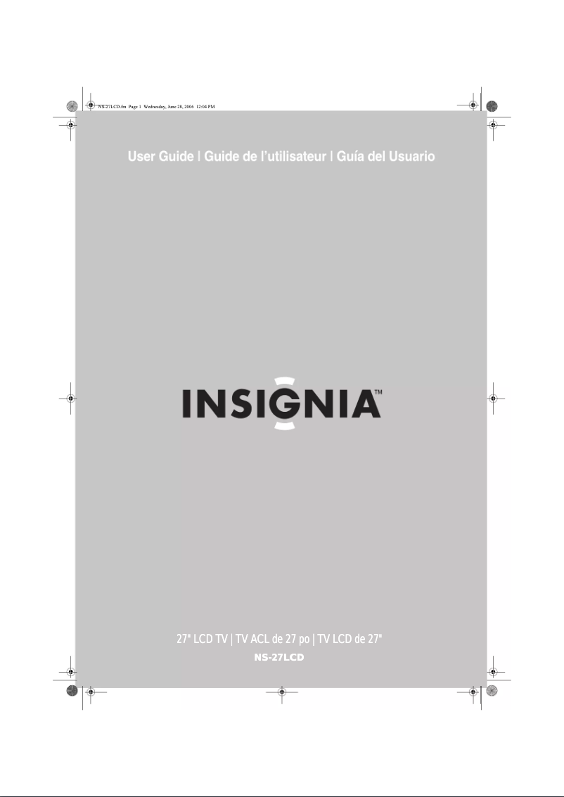 Page 1 de la notice Manuel utilisateur Insignia NS-27LCD