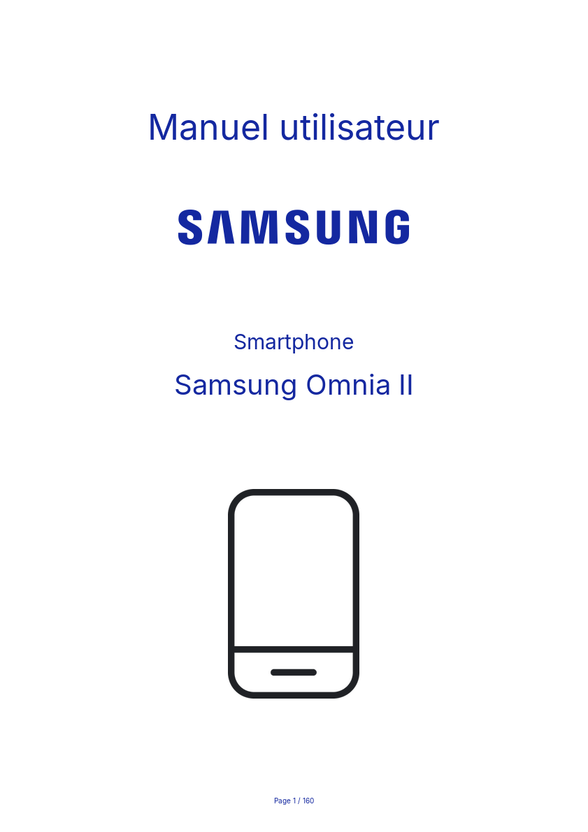Page n°1 - Manuel utilisateur Samsung Omnia II