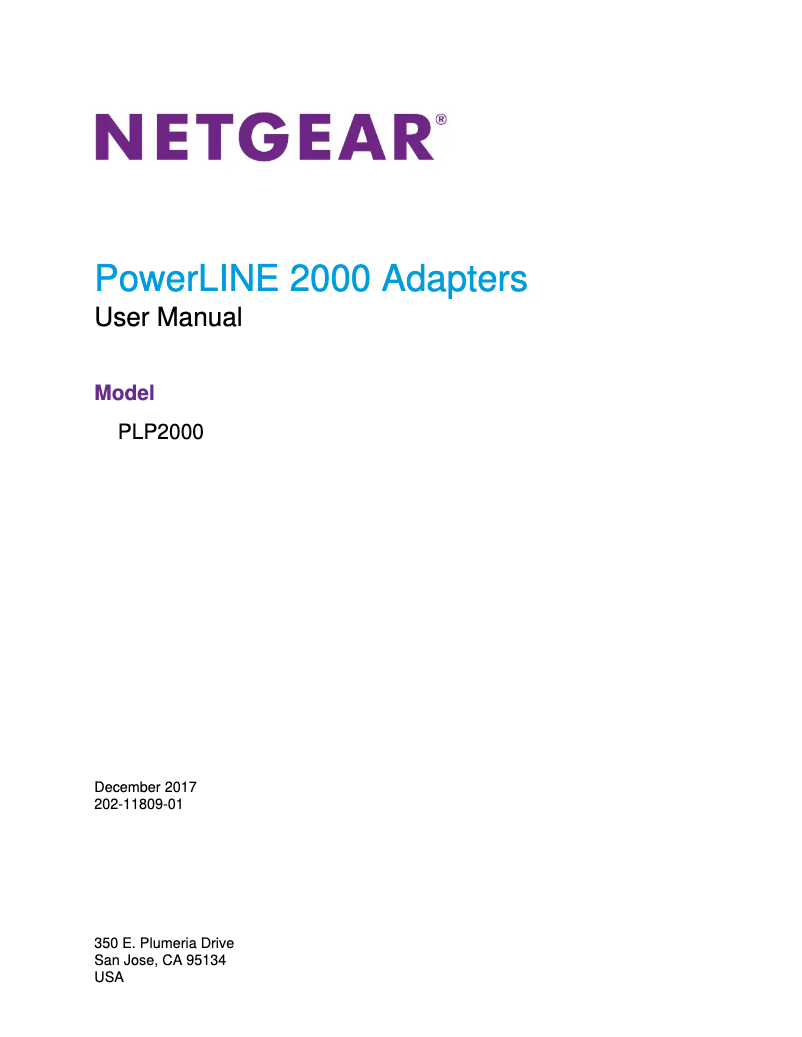 Page n°1 - Manuel utilisateur Netgear Powerline 2000 PLP2000