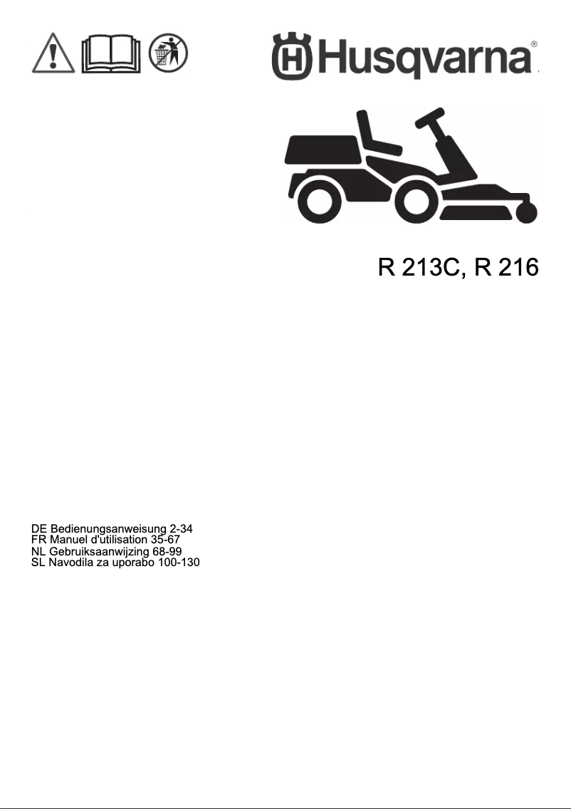 Page n°1 - Manuel utilisateur Husqvarna R 213C