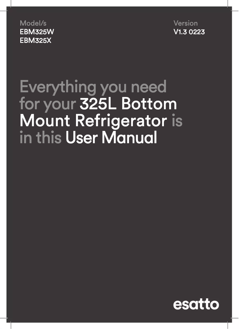 Page 1 de la notice Manuel utilisateur Esatto EBM325X