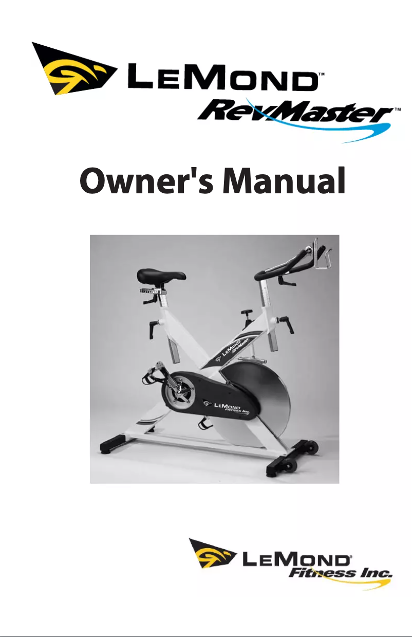 Page 1 de la notice Manuel utilisateur LeMond Fitness Revmaster Classic