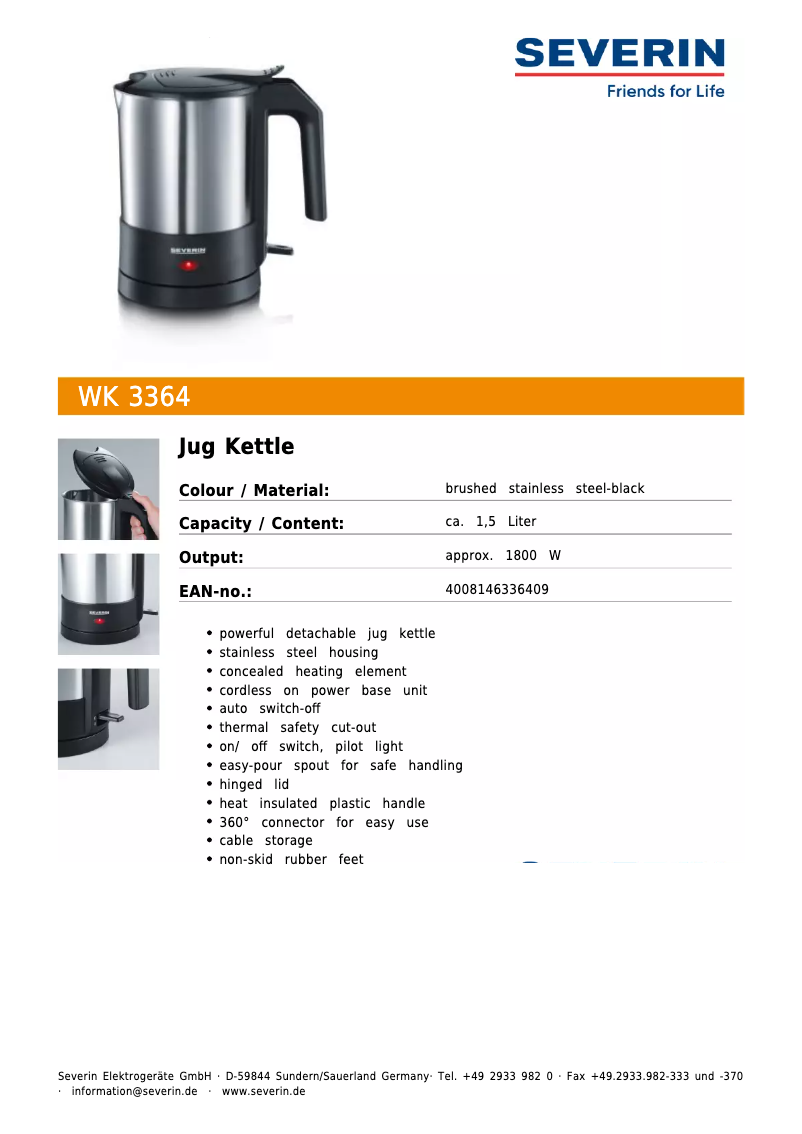 Image de la première page du manuel de l'appareil WK 3364