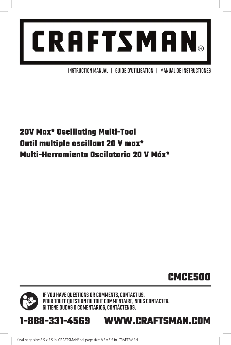 Image de la première page du manuel de l'appareil CMCE500B