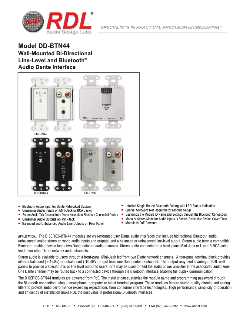 Página 1 del manual Manual de usuario RDL DDB-BTN44