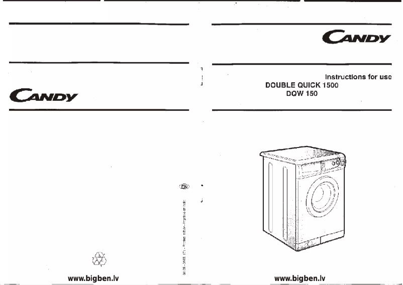 Page n°1 - Manuel utilisateur Candy DQW 150