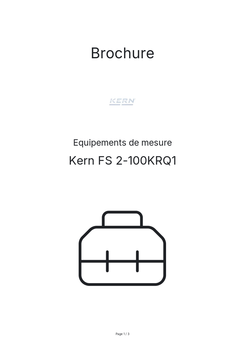 Page n°1 - Brochure Kern FS 2-100KRQ1