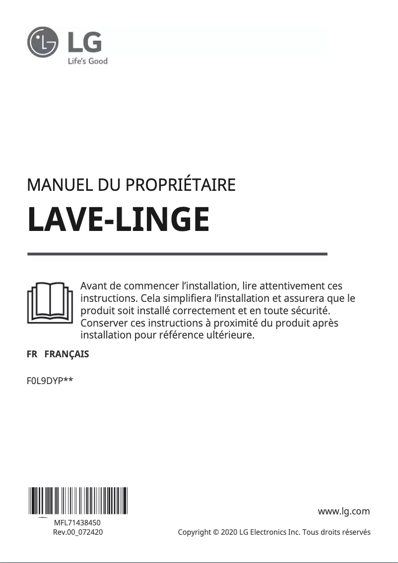 Page n°1 - Manuel utilisateur LG F0L9DYP0W