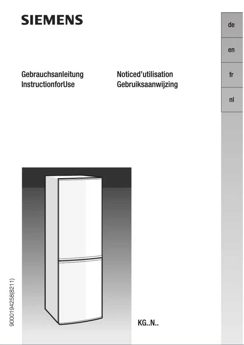Page n°1 - Manuel utilisateur Siemens KG39NA93