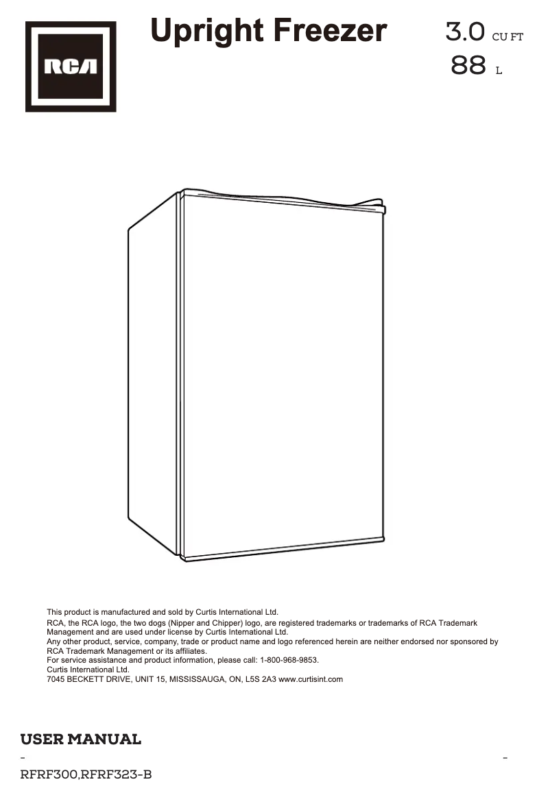 Page 1 de la notice Manuel utilisateur RCA RFRF323-COM