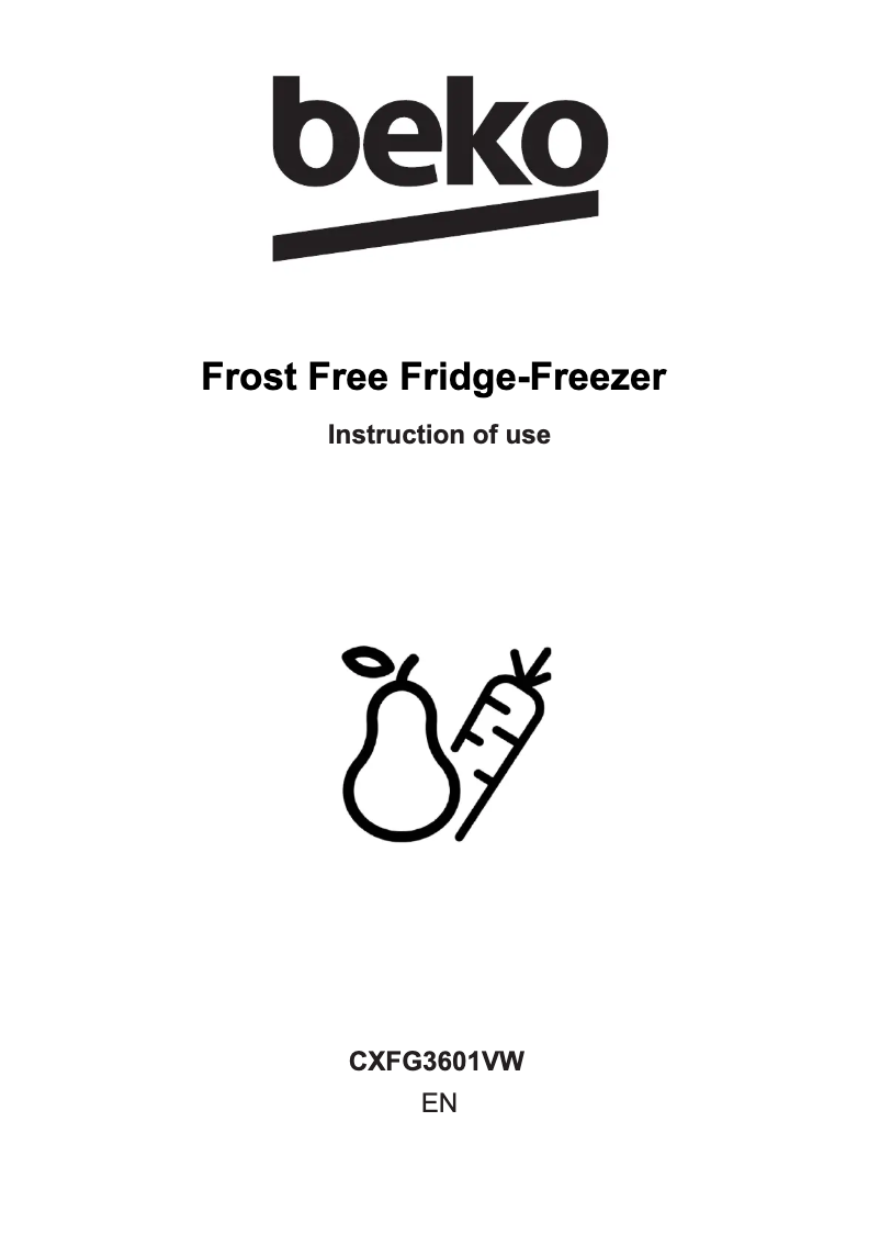 Page 1 de la notice Manuel utilisateur Beko CXFG3601VW