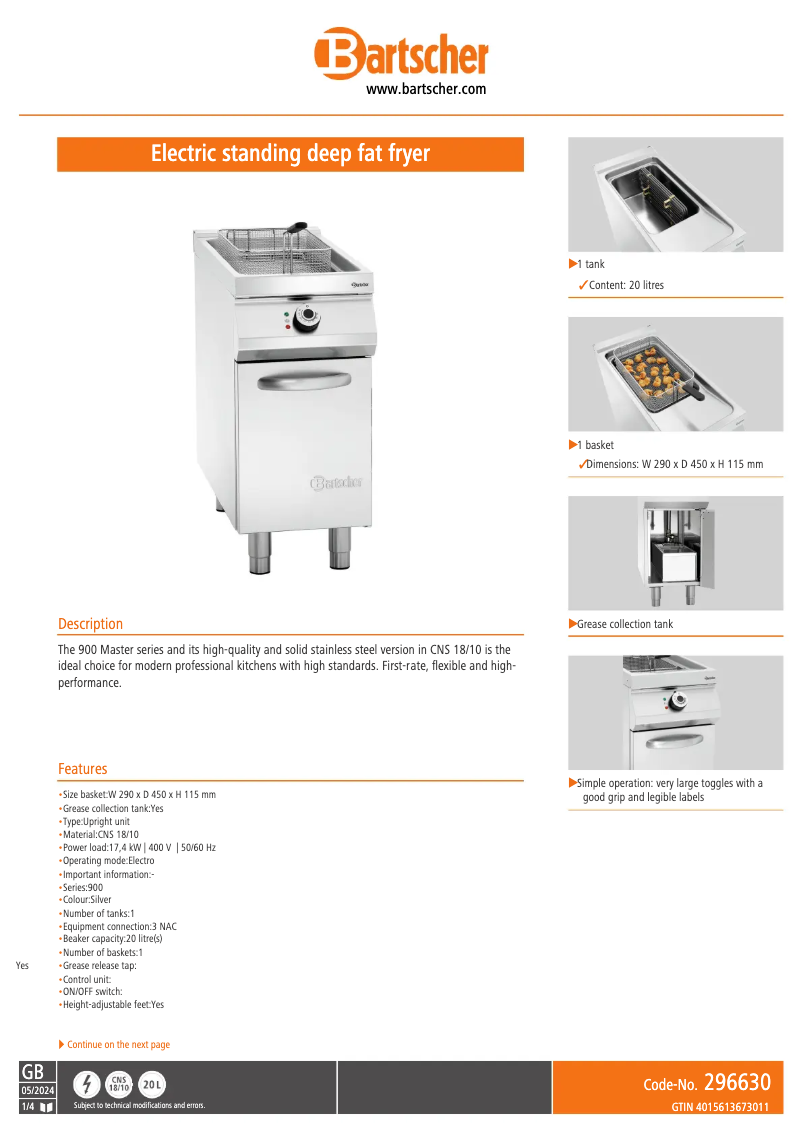 Image de la première page du manuel de l'appareil 296630
