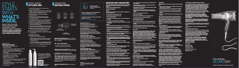 Página 1 del manual Manual de usuario Paul Mitchell Neuro Dry