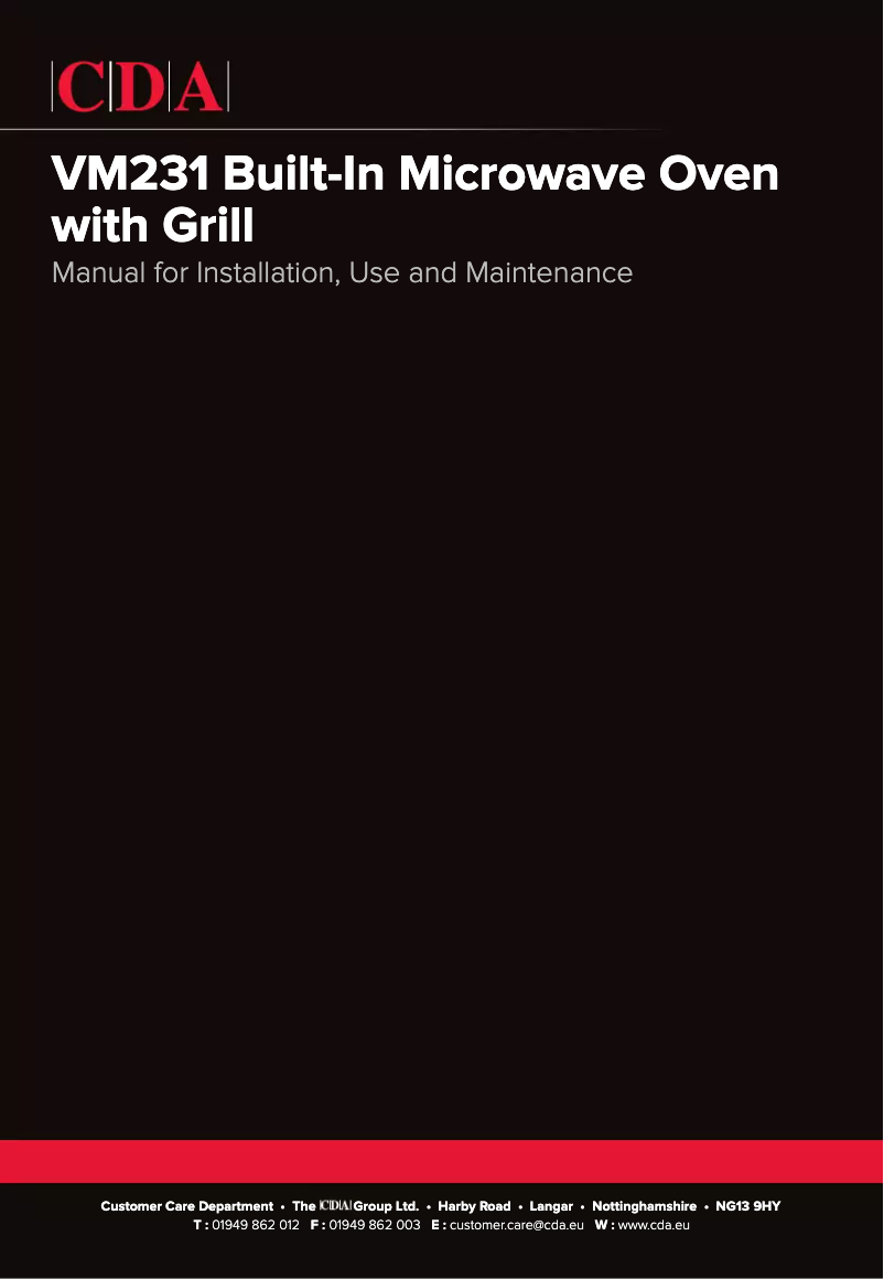 Image de la première page du manuel de l'appareil VM231