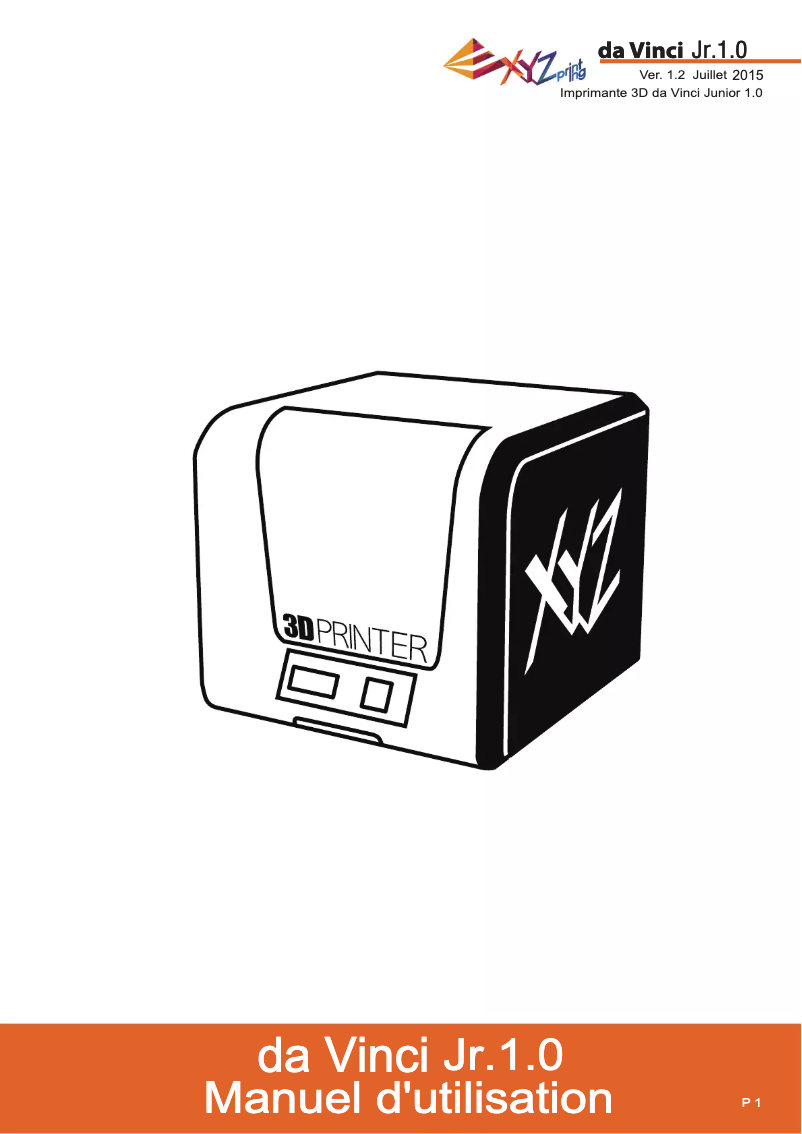 Page n°1 - Manuel utilisateur XYZprinting da Vinci Junior