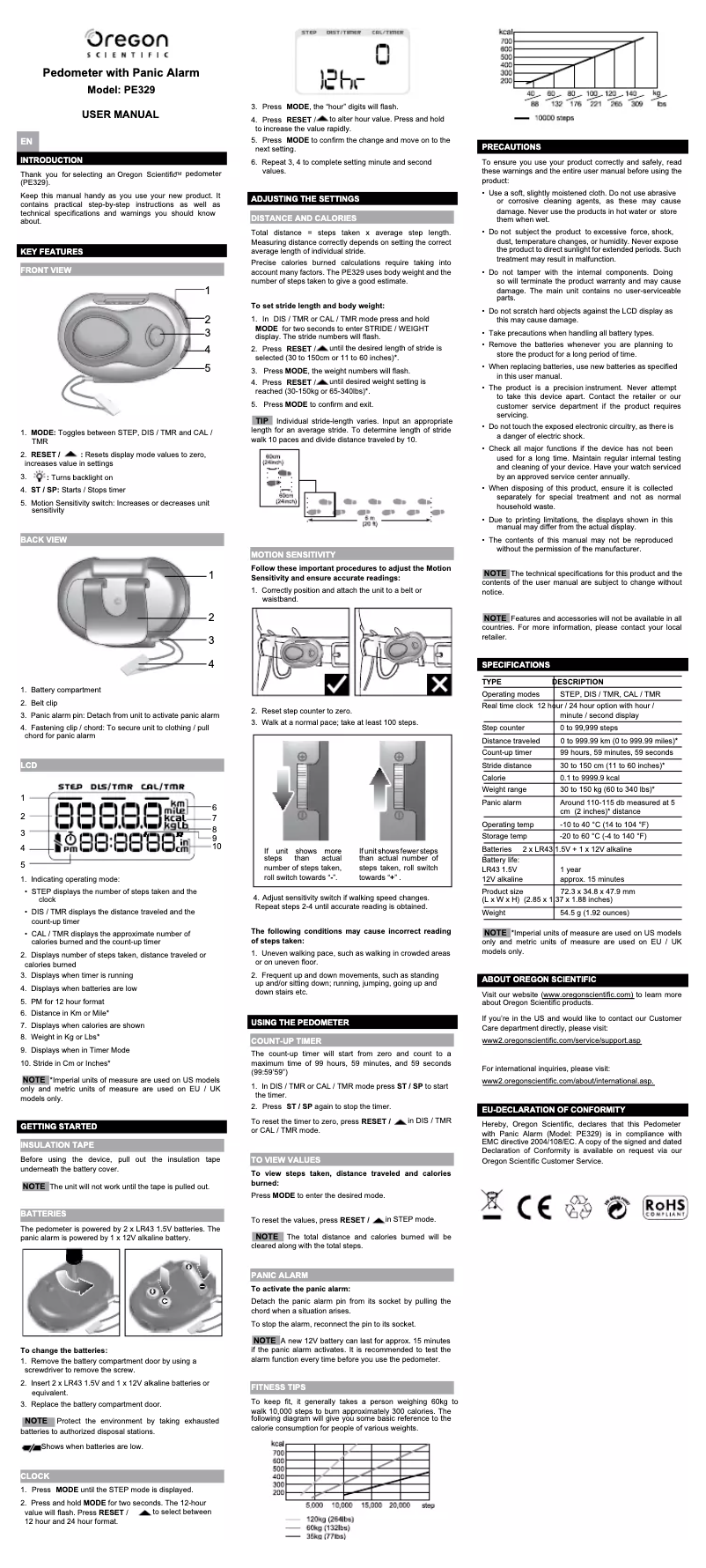 Image de la première page du manuel de l'appareil PE 329