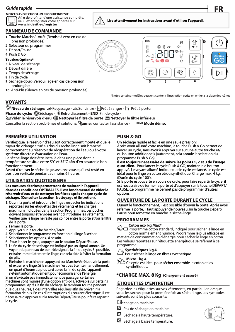 Page n°1 - Manuel utilisateur Indesit YTBE M11 83K RX