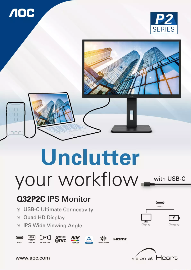 Page 1 de la notice Brochure AOC Q32P2C