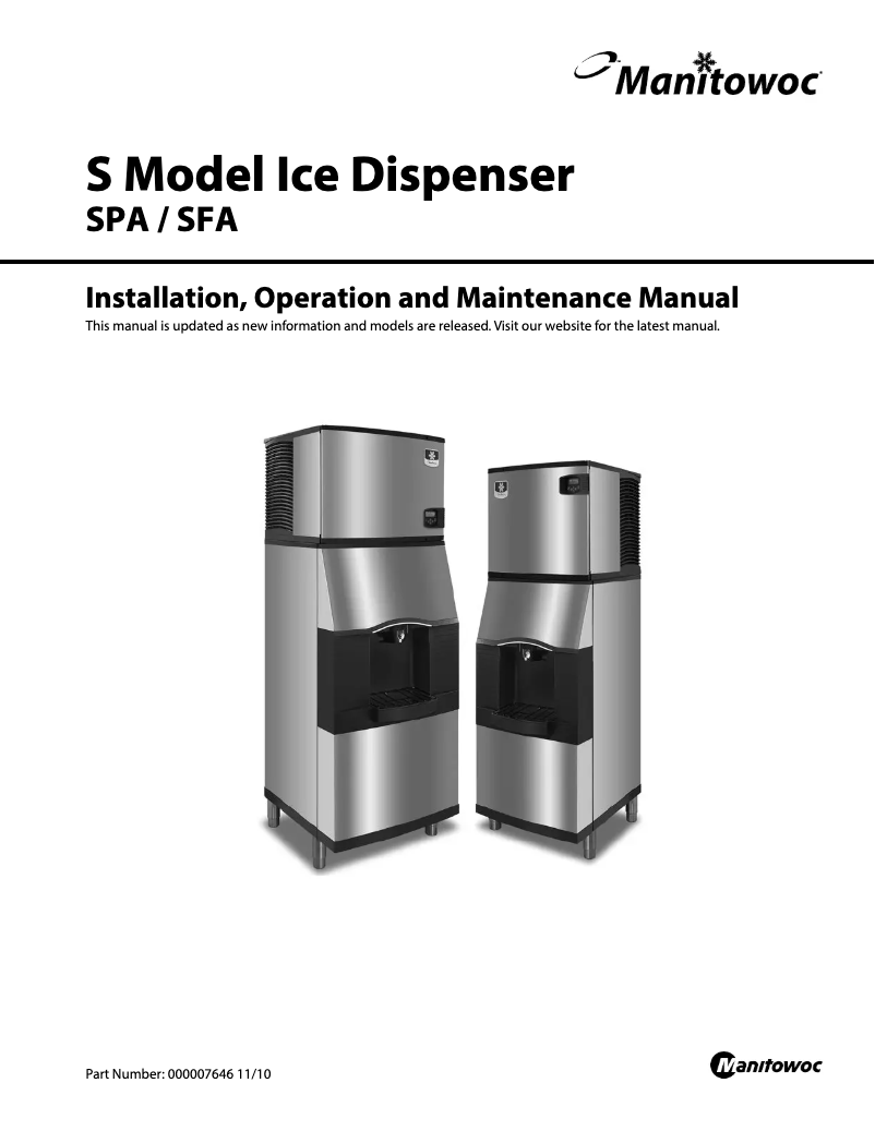 Page n°1 - Manuel utilisateur Manitowoc SFA-191