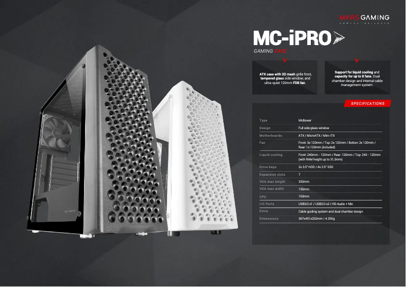 Página 1 del manual Ficha técnica Mars Gaming MC-iPRO