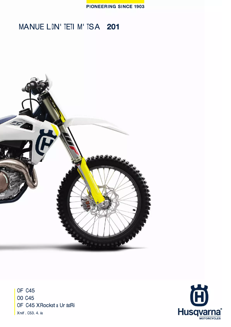 Page 1 de la notice Manuel utilisateur Husqvarna FX 450 (2019)