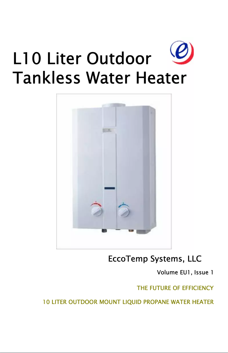 Page n°1 - Manuel utilisateur EccoTemp CE-L10