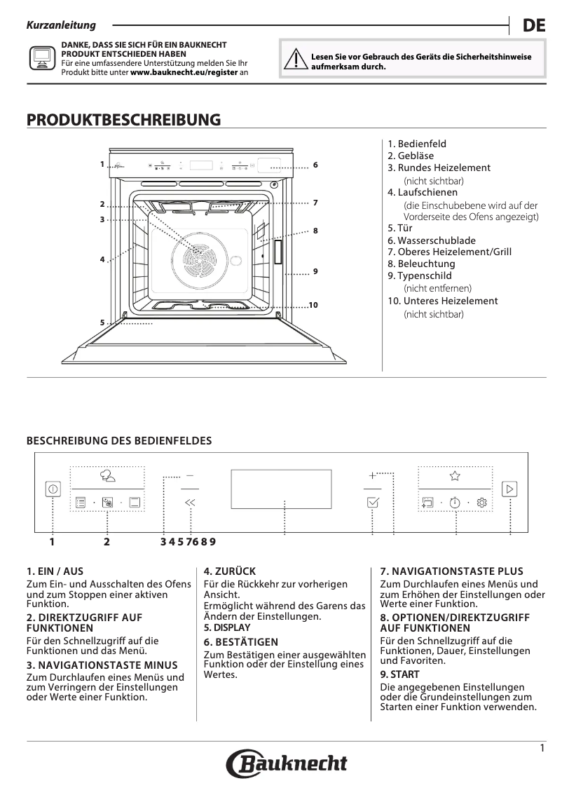 Page n°1 - Manuel utilisateur Bauknecht BIK7 CPH8TS PT
