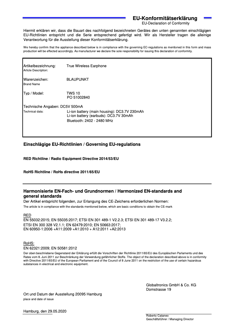 Image de la première page du manuel de l'appareil TWS 10