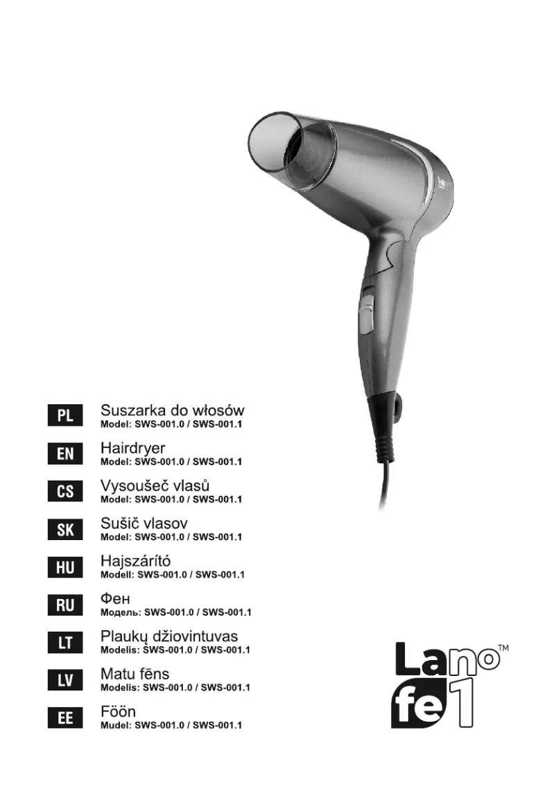 Page 1 de la notice Manuel utilisateur Lafe SWS-001.0