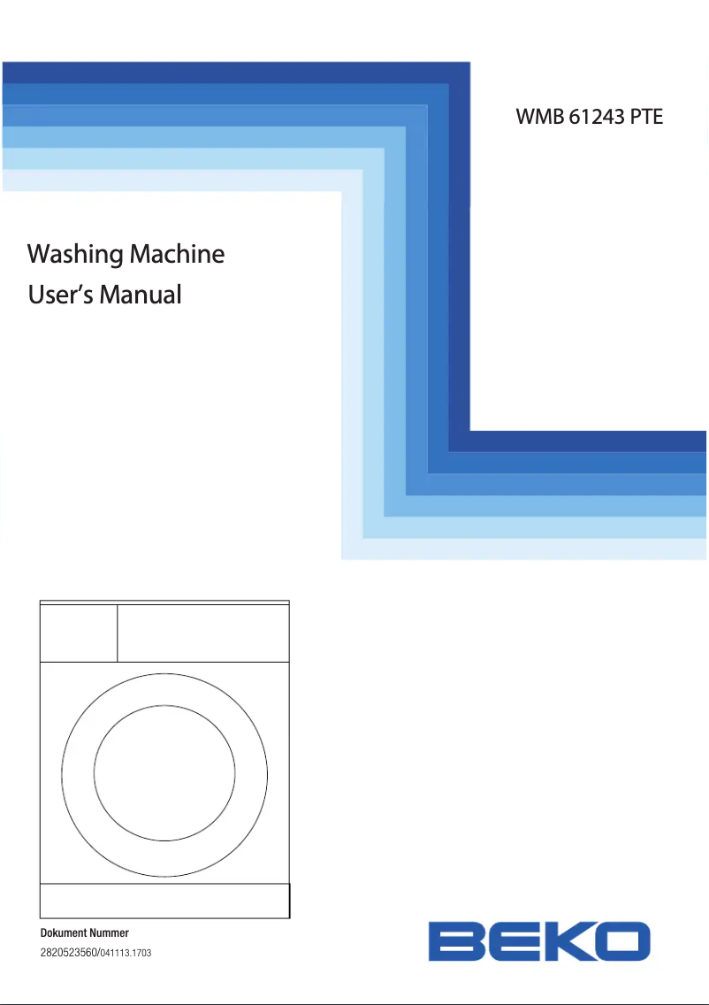 Page 1 de la notice Manuel utilisateur Beko WMB 61243 PTE