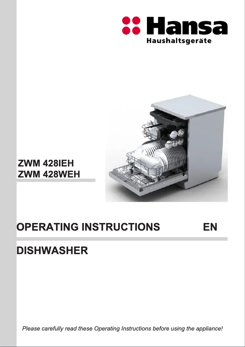 Page n°1 - Manuel utilisateur Hansa ZWM428WEH