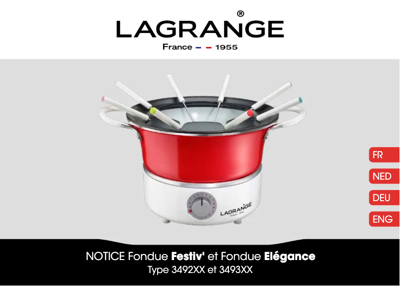 Page 1 de la notice Manuel utilisateur Lagrange Fondue Festiv'