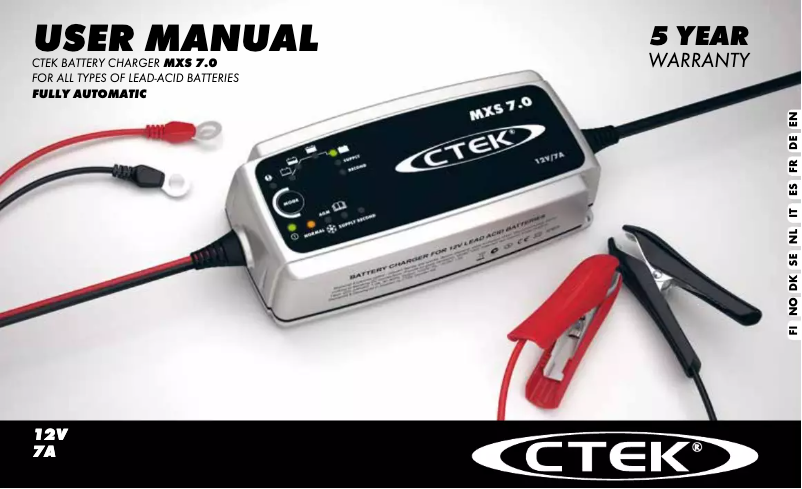 Page n°1 - Manuel utilisateur Ctek MXS 7.0