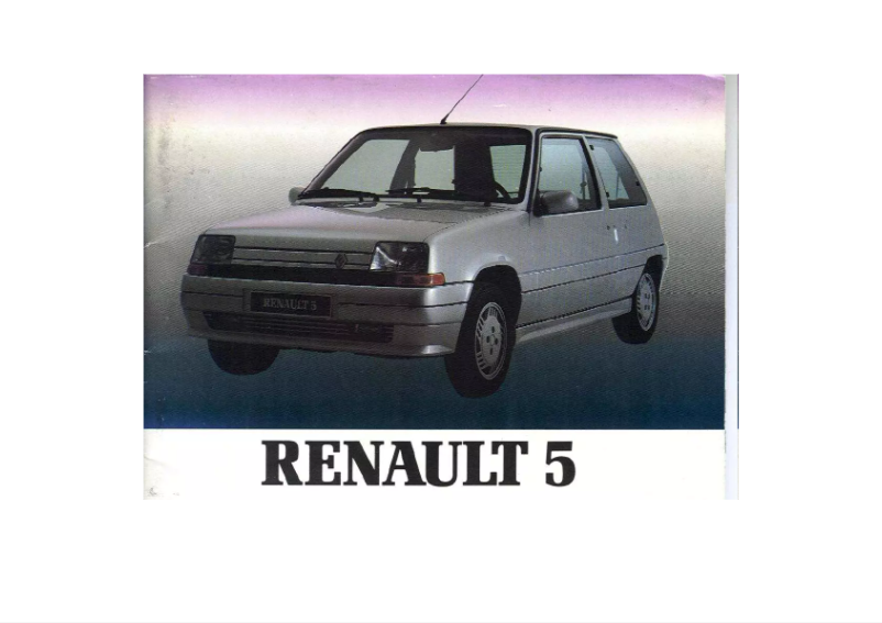 Page 1 de la notice Manuel utilisateur Renault 5 (1989)