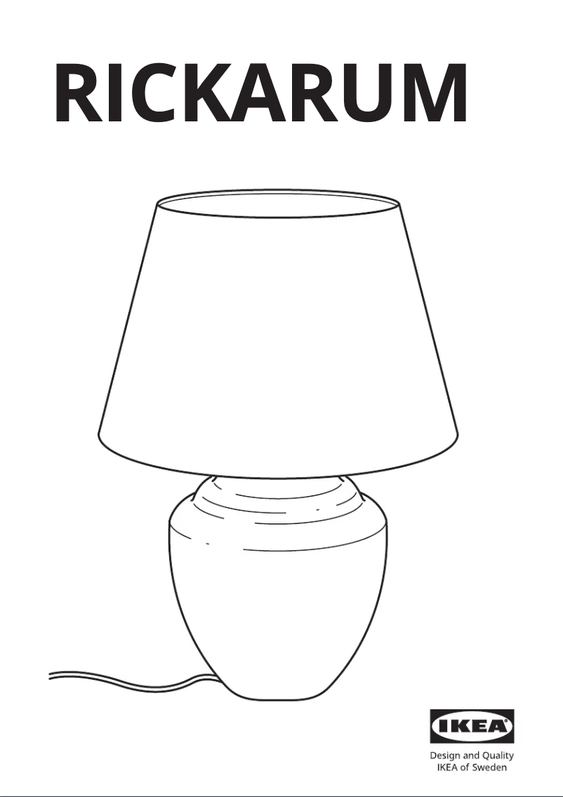 Page 1 de la notice Manuel utilisateur Ikea RICKARUM 903.495.38