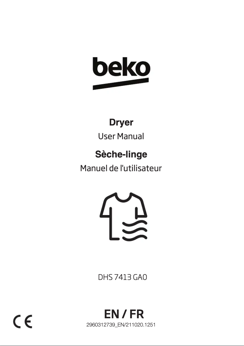 Page 1 de la notice Manuel utilisateur Beko DHS 7413 GA0