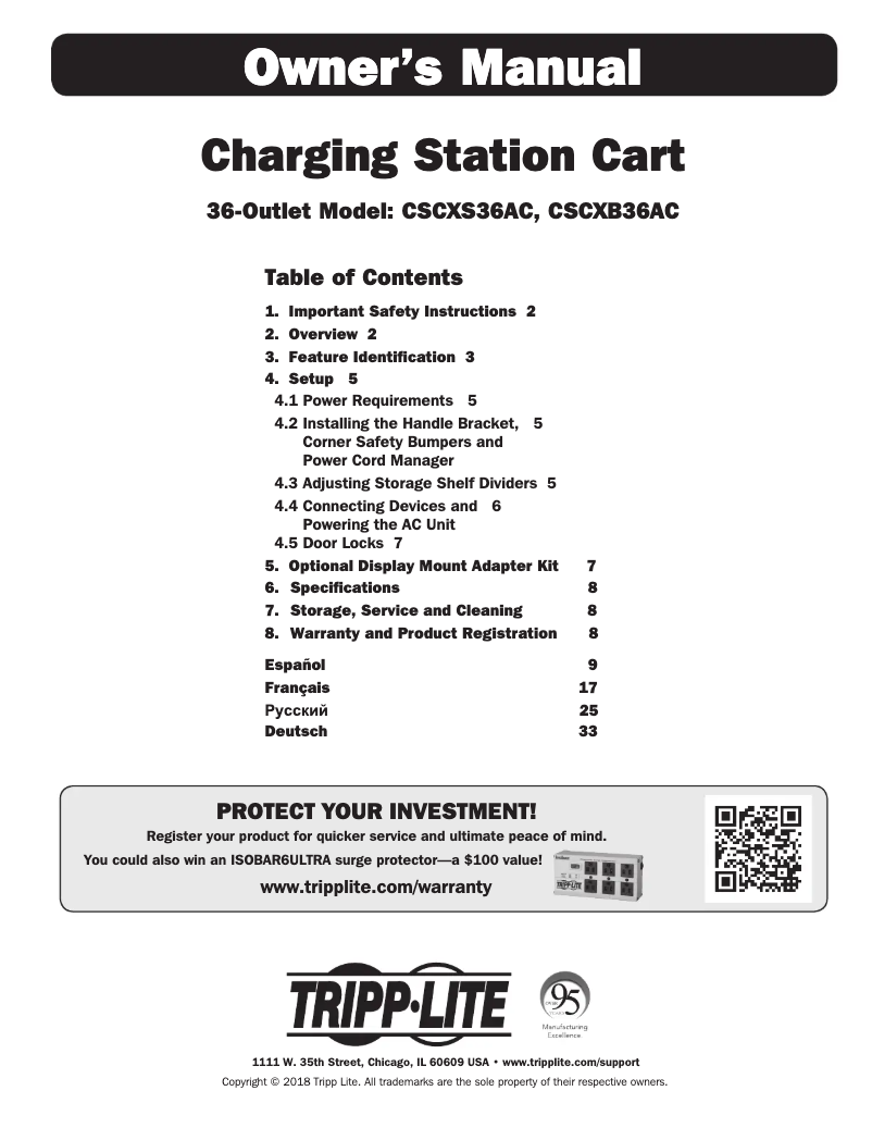 Page 1 de la notice Manuel utilisateur Tripp Lite CSCXS36AC