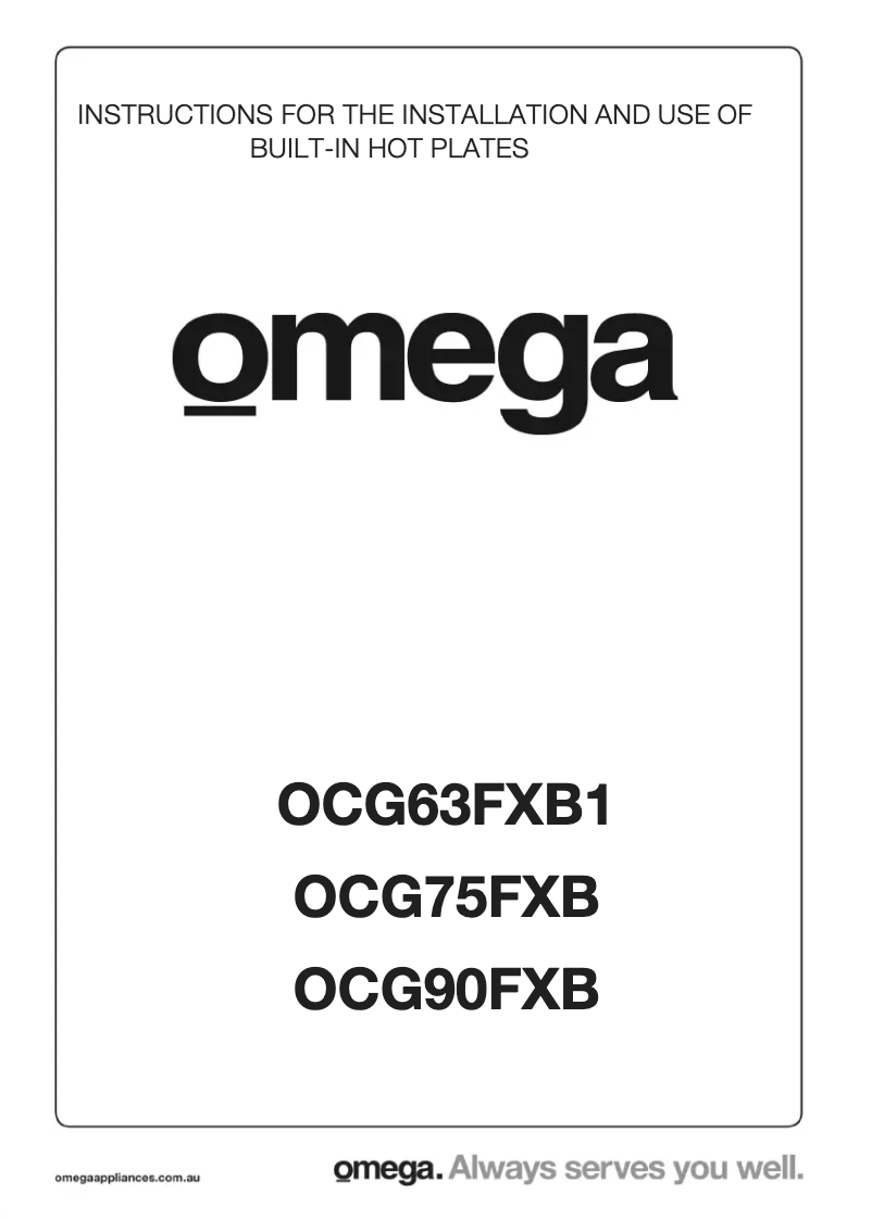 Image de la première page du manuel de l'appareil OCG90FXB